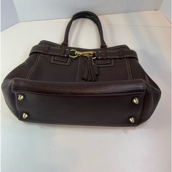 Coach Hampton Book Tote in Dark Brown Pebbled Leather - Picture 6 of 11